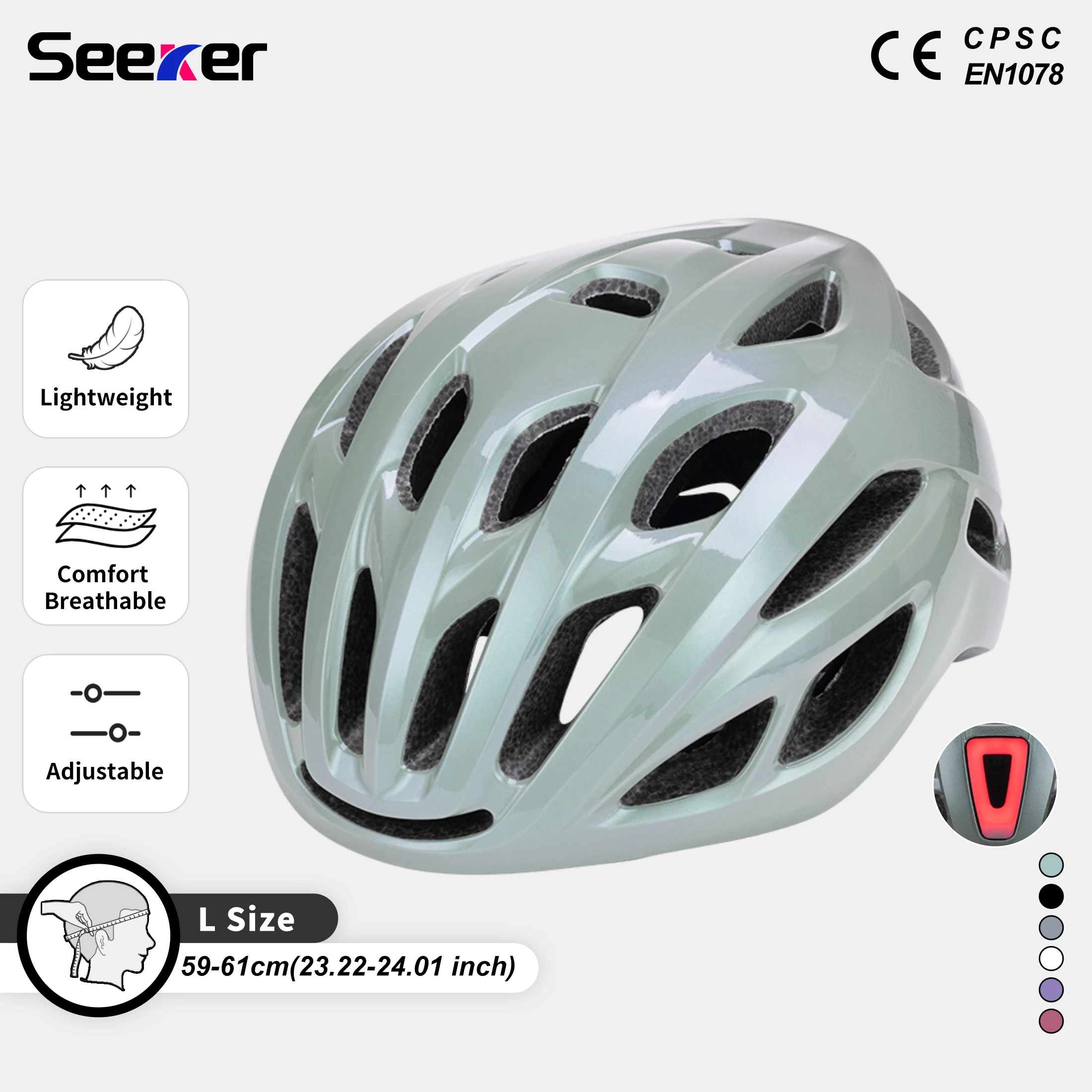 Seeker Cycling Helmet Route Integrated Sports Helmet Downhill Mountain Bike Men's Helmet LED Light Road Bike Women's Cycling Cap
Seeker Cycling Helmet Route Integrated Sports Helmet Downhill Mountain Bike Men's Helmet LED Light Road Bike Women's Cycling Cap