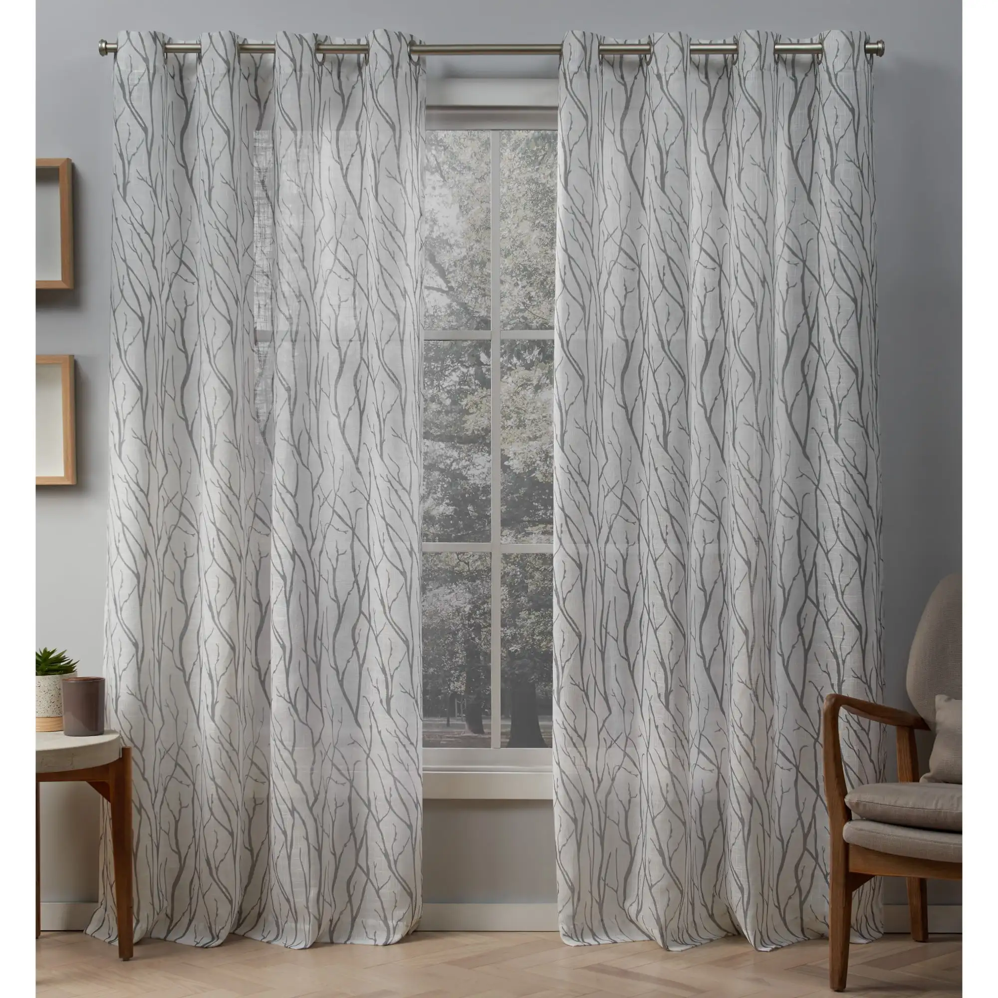 Oakdale Light Filtering Semi-Sheer Textured Linen Grommet Top Curtain Panel Pair, 54X96, Dove Grey
Oakdale Light Filtering Semi-Sheer Textured Linen Grommet Top Curtain Panel Pair, 54X96, Dove Grey