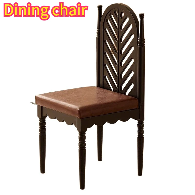 French Crown Mid-century Style Dining Chair Solid Wood Soft Package Retro Restaurant Home Back Chair Leather Casual Comfortable
French Crown Mid-century Style Dining Chair Solid Wood Soft Package Retro Restaurant Home Back Chair Leather Casual Comfortable