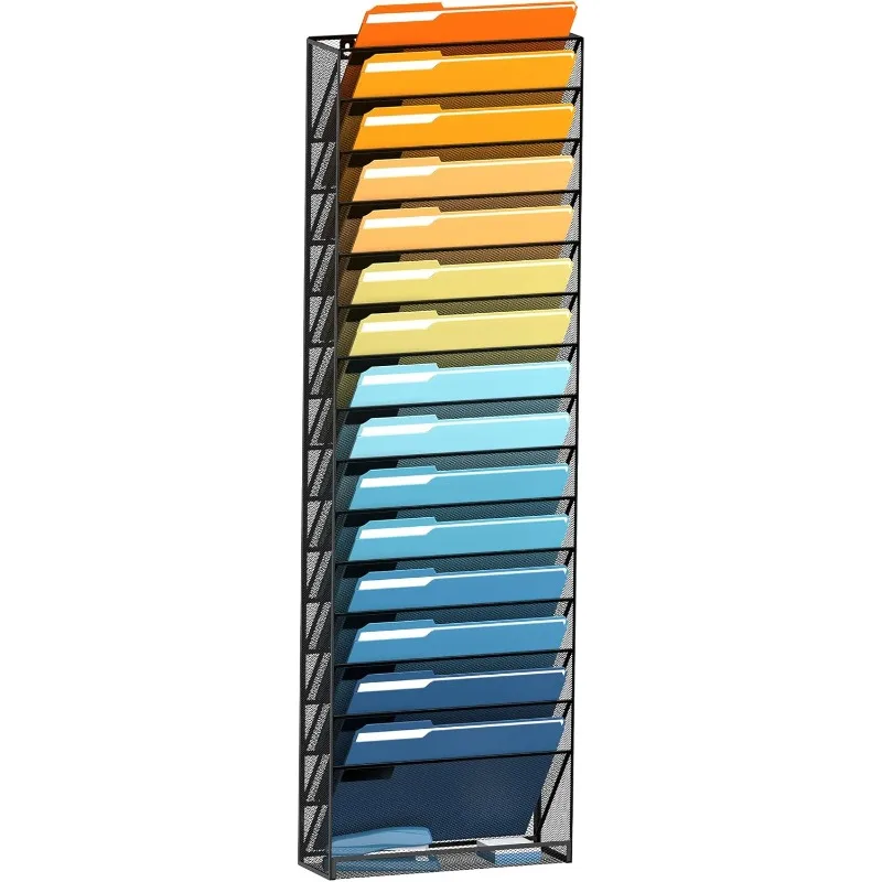 Wall File Holder, Wall Organizer for Papers, Folders, Magazines, Office Organization, No Assembly
Wall File Holder, Wall Organizer for Papers, Folders, Magazines, Office Organization, No Assembly