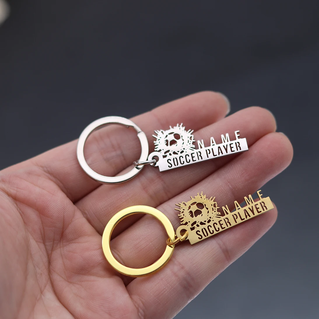 QIAMNI Soccer Keychain Stainless Steel Custom Name Key Chain Sport Football Fan Lover Player Personalized Nameplate Keyring Gift
QIAMNI Soccer Keychain Stainless Steel Custom Name Key Chain Sport Football Fan Lover Player Personalized Nameplate Keyring Gift