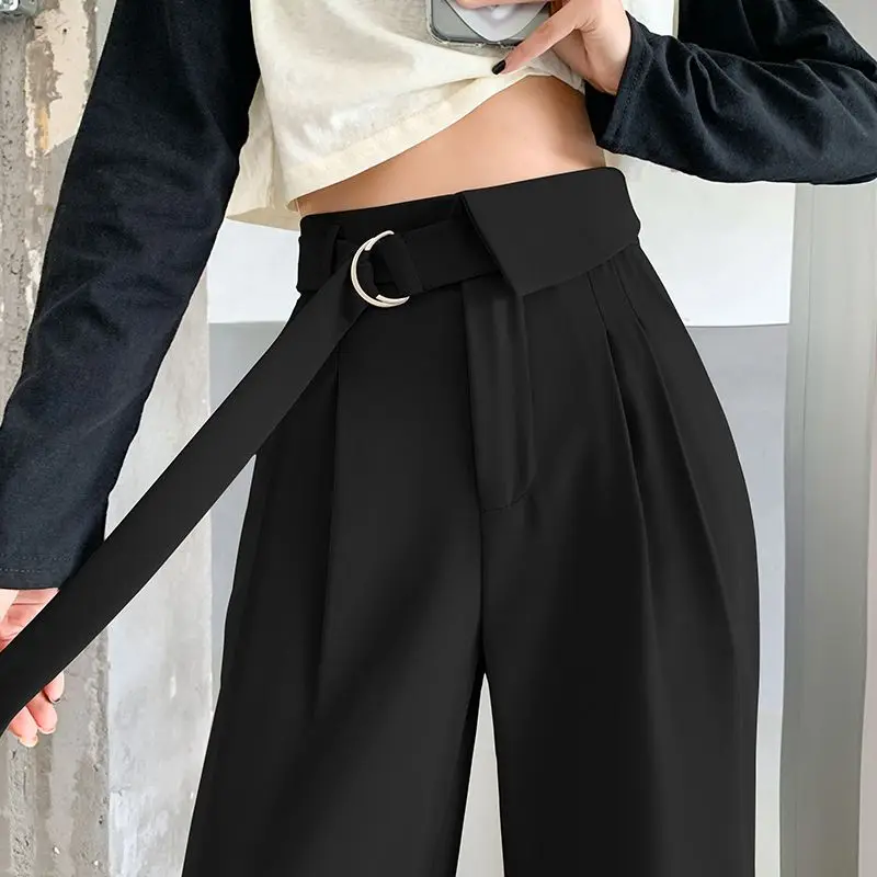 Fashionable Women's Black Straight Pants High Waist Baggy Loose Wide Leg Pants for Women Office Lady Floor Length Trousers Q779
Fashionable Women's Black Straight Pants High Waist Baggy Loose Wide Leg Pants for Women Office Lady Floor Length Trousers Q779