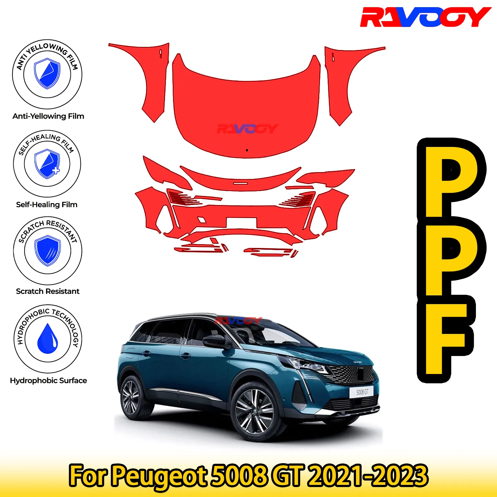 For Peugeot 5008 GT 2021-2023 Glossy Matte Black Precut front PPF Kit Paint Protection Film
For Peugeot 5008 GT 2021-2023 Glossy Matte Black Precut front PPF Kit Paint Protection Film