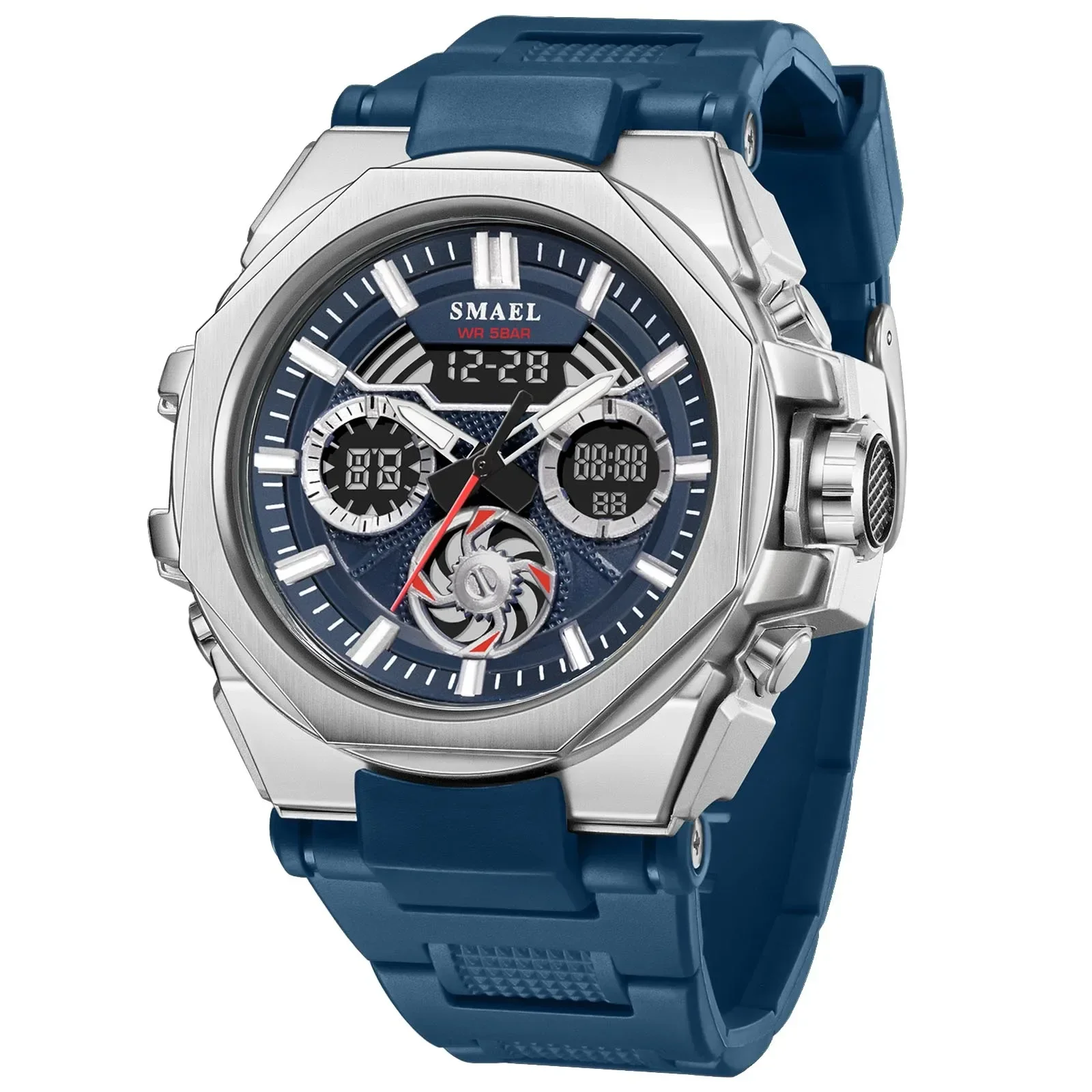 SMAEL 8098 модные мужские спортивные часы электронные кварцевые часы с экономией дня и обратным отсчетом цифровые наручные часы 5ATM водонепроницаемые часы
SMAEL 8098 модные мужские спортивные часы электронные кварцевые часы с экономией дня и обратным отсчетом цифровые наручные часы 5ATM водонепроницаемые часы