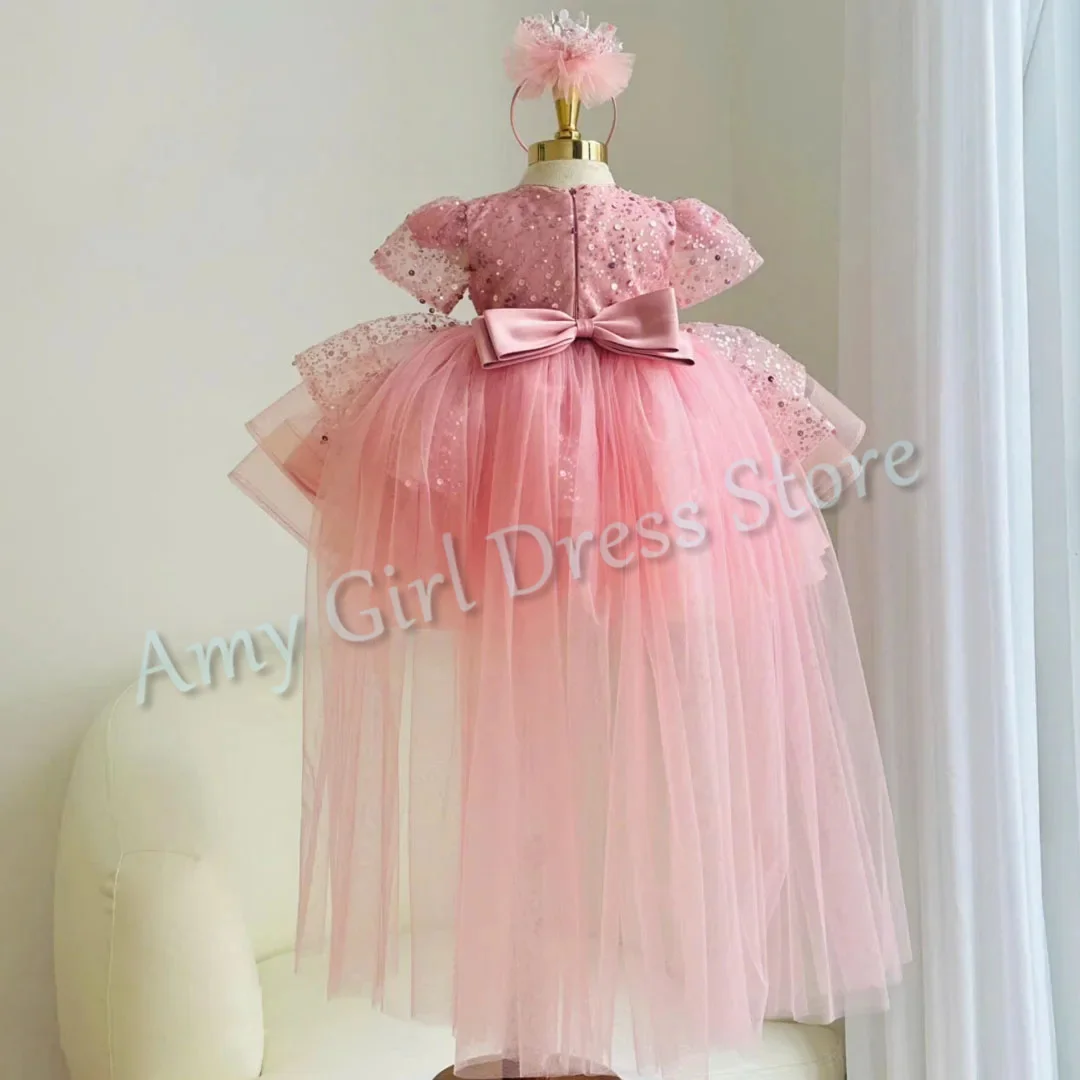 Pink Flower Girl Dress For Wedding Tulle Sequins Bow Puffy Lovely Little Girl Bridesmaid Birthday Party Pageant Gown Customized
Pink Flower Girl Dress For Wedding Tulle Sequins Bow Puffy Lovely Little Girl Bridesmaid Birthday Party Pageant Gown Customized