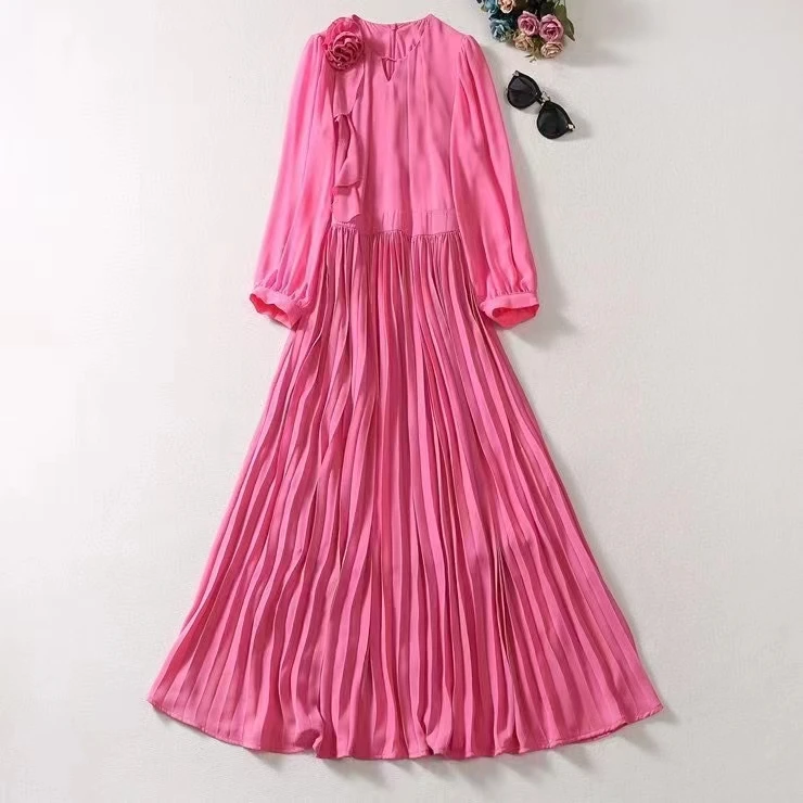 European and American women's clothing 2023 autumn new V-neck Three-quarter sleeve pink stereo-discus Fashion pleated dress XXL
European and American women's clothing 2023 autumn new V-neck Three-quarter sleeve pink stereo-discus Fashion pleated dress XXL
