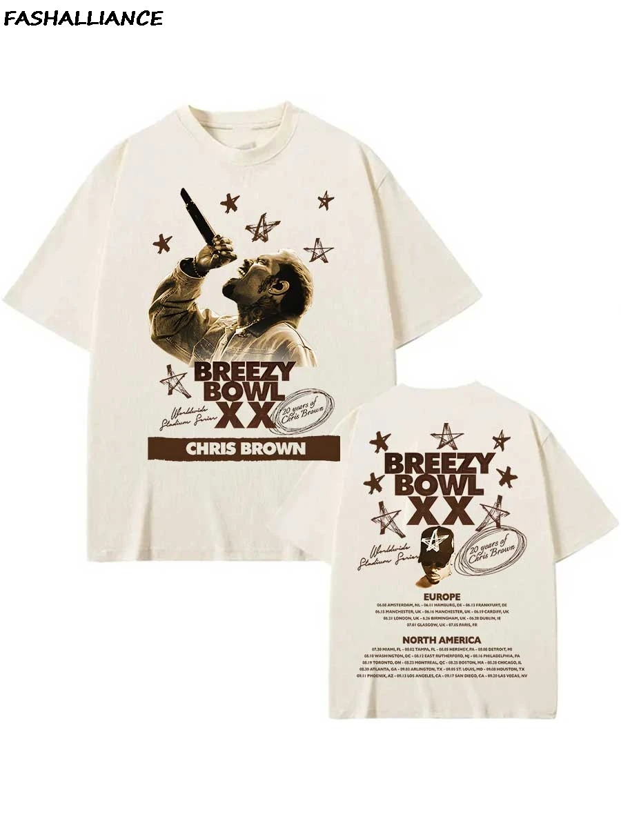 Футболка Chris Brown Tag Breezy Bowl XX Tour 2025, мужские футболки в стиле хип-хоп с круглым вырезом и коротким рукавом, уличная одежда, подарок для фанатов CB15
Футболка Chris Brown Tag Breezy Bowl XX Tour 2025, мужские футболки в стиле хип-хоп с круглым вырезом и коротким рукавом, уличная одежда, подарок для фанатов CB15