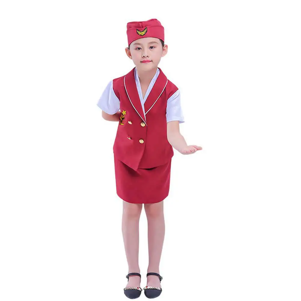1Set Kids Airline Stewardess Cosplay Costume Red Short Sleeve Skirt Airplane Role Play Outfit Kids Role Play Costume
1Set Kids Airline Stewardess Cosplay Costume Red Short Sleeve Skirt Airplane Role Play Outfit Kids Role Play Costume