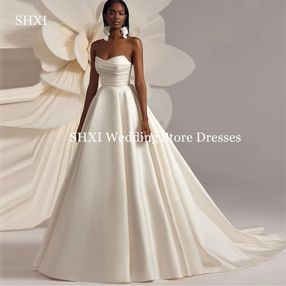 SHXI Elegant For Women Wedding Dresses Customized A Line Sexy Strapless Bridal Gowns Sleeveless Formal Princess Vestidos Novia
SHXI Elegant For Women Wedding Dresses Customized A Line Sexy Strapless Bridal Gowns Sleeveless Formal Princess Vestidos Novia