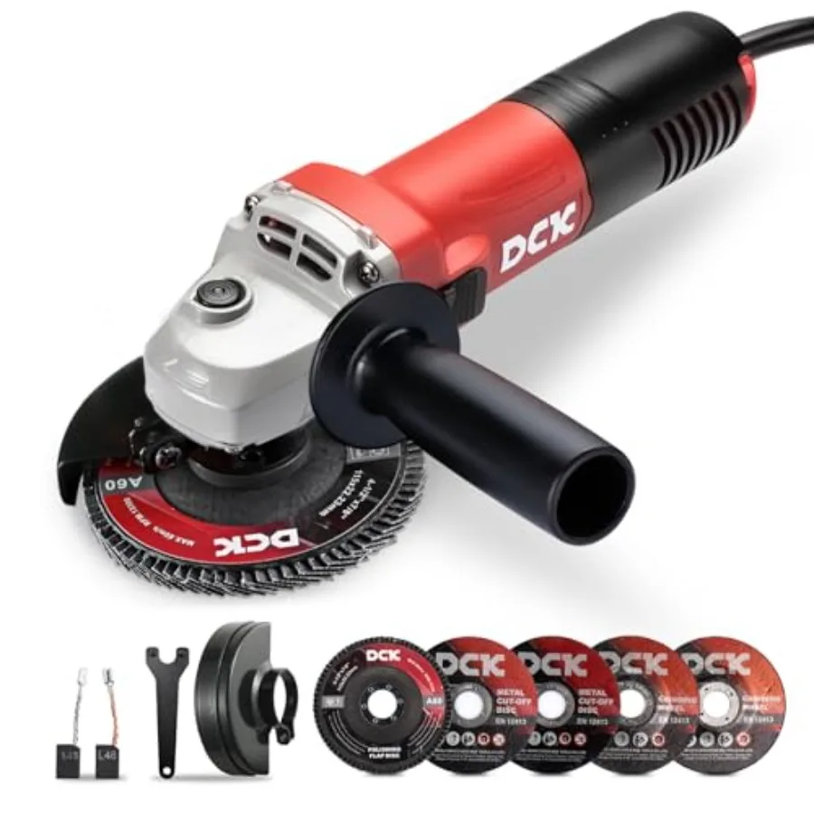 Angle Grinder 4-1/2-Inch Cut off Tool Grinder 11 800 RPM with 2 Safety Guards 6-Piece Discs 2 Cutting/2 Grinding/2 Flap Discs P
Angle Grinder 4-1/2-Inch Cut off Tool Grinder 11 800 RPM with 2 Safety Guards 6-Piece Discs 2 Cutting/2 Grinding/2 Flap Discs P