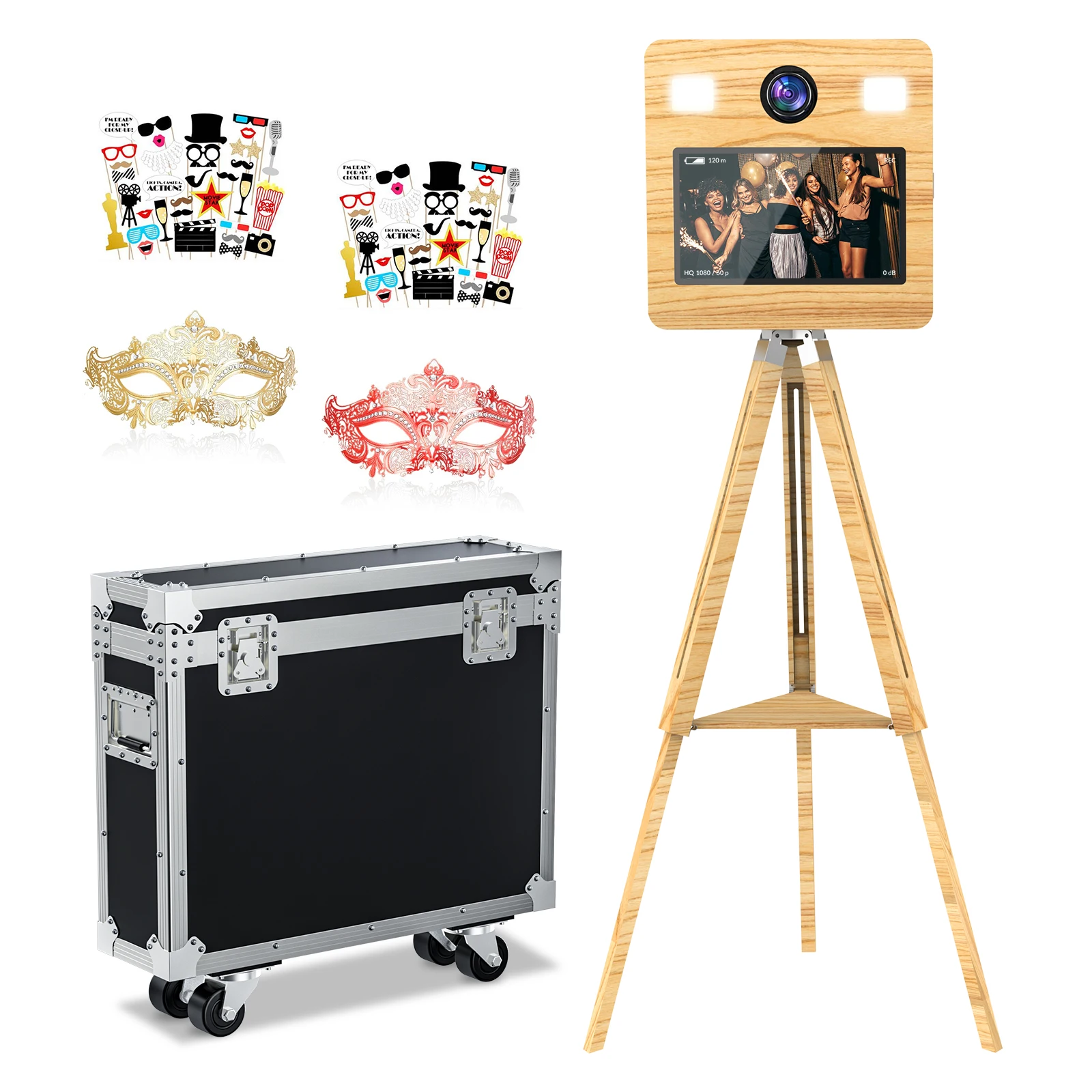 Magic Mirror Photo Booth with 15.6" Touch Screen Tripod Wooden Retractable,Built-in Mini PC,Flight Case,Instant Print and Share
Magic Mirror Photo Booth with 15.6" Touch Screen Tripod Wooden Retractable,Built-in Mini PC,Flight Case,Instant Print and Share