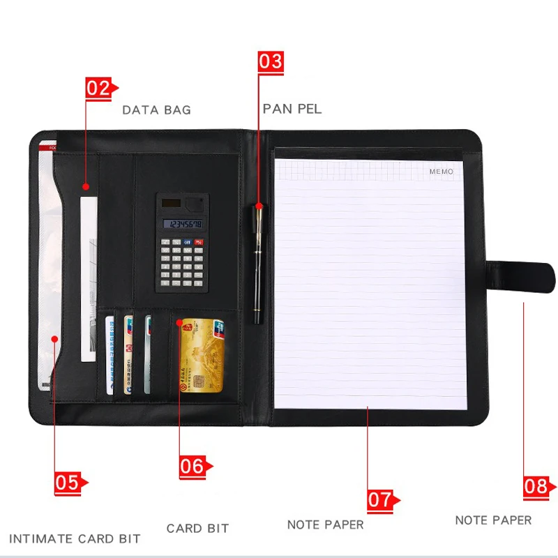 Man Business Leather Portfolio Folder A4 Documents Bag Executive Writing Folder Paper Briefcase Office Accessories Organizer
Man Business Leather Portfolio Folder A4 Documents Bag Executive Writing Folder Paper Briefcase Office Accessories Organizer