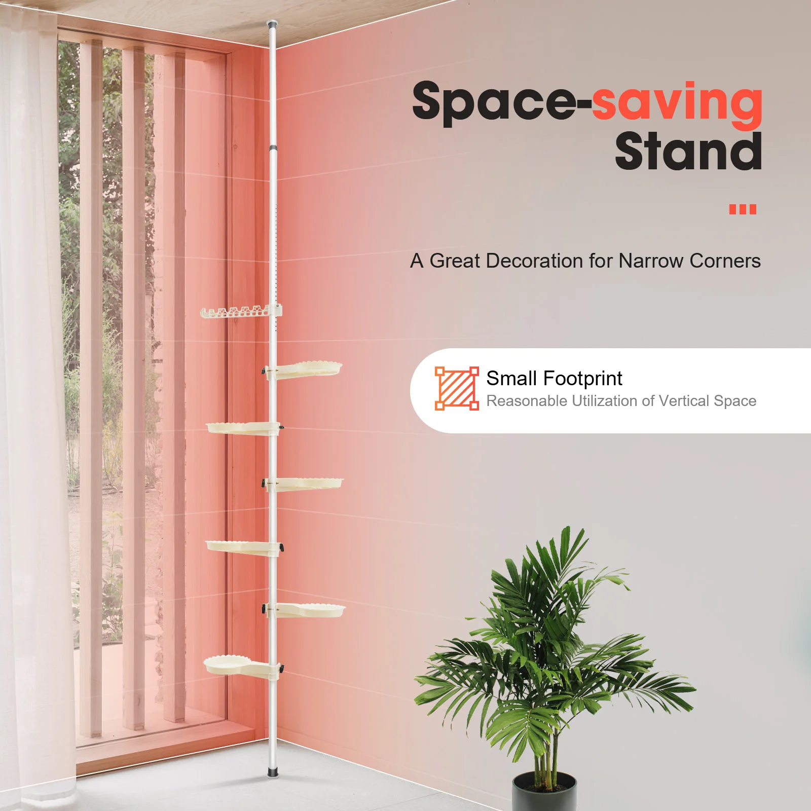 7-уровневая современная подставка для растений, белая - 6 регулируемых подставок для цветочных горшков для внутреннего и наружного сада - отдельно стоящий декор для балкона и патио
7-уровневая современная подставка для растений, белая - 6 регулируемых подставок для цветочных горшков для внутреннего и наружного сада - отдельно стоящий декор для балкона и патио