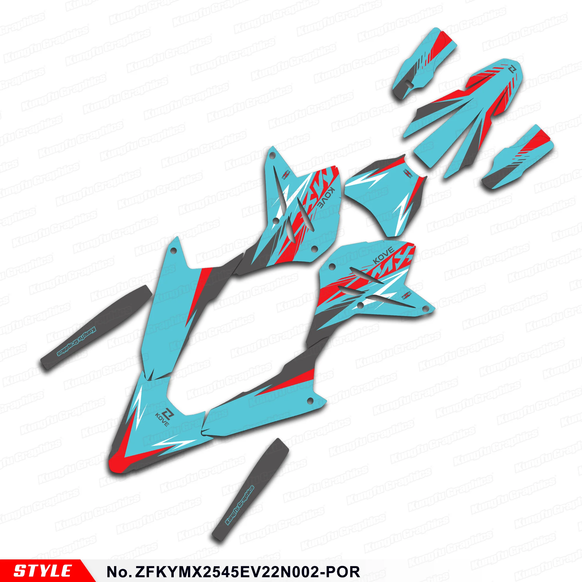 JY RACING Motorcycle Graphics Sticker Kit for KOVE MX 250 MX250 GEN2 MX 450 MX450, Accessory, ZFKYMX2545EV22N002-POR
JY RACING Motorcycle Graphics Sticker Kit for KOVE MX 250 MX250 GEN2 MX 450 MX450, Accessory, ZFKYMX2545EV22N002-POR