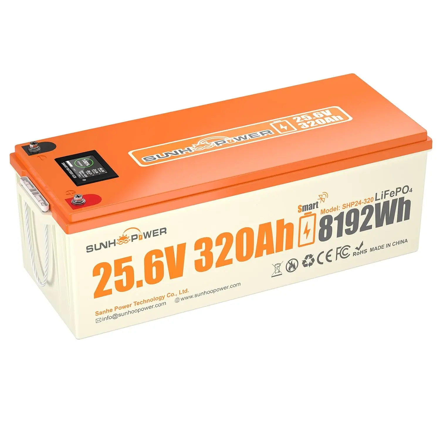 24V 320Ah LiFePO4 Battery 8192Wh Built-in 200A Smart BMS Bluetooth Deep Cycle RV Marine Solar Off-Grid, Custom
24V 320Ah LiFePO4 Battery 8192Wh Built-in 200A Smart BMS Bluetooth Deep Cycle RV Marine Solar Off-Grid, Custom