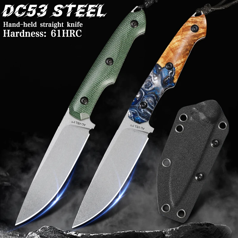 Handcrafted DC53 fixed-blade knife, men's everyday carry (EDC) knife, K-style sheath, knife for outdoor camping and survival use
Handcrafted DC53 fixed-blade knife, men's everyday carry (EDC) knife, K-style sheath, knife for outdoor camping and survival use