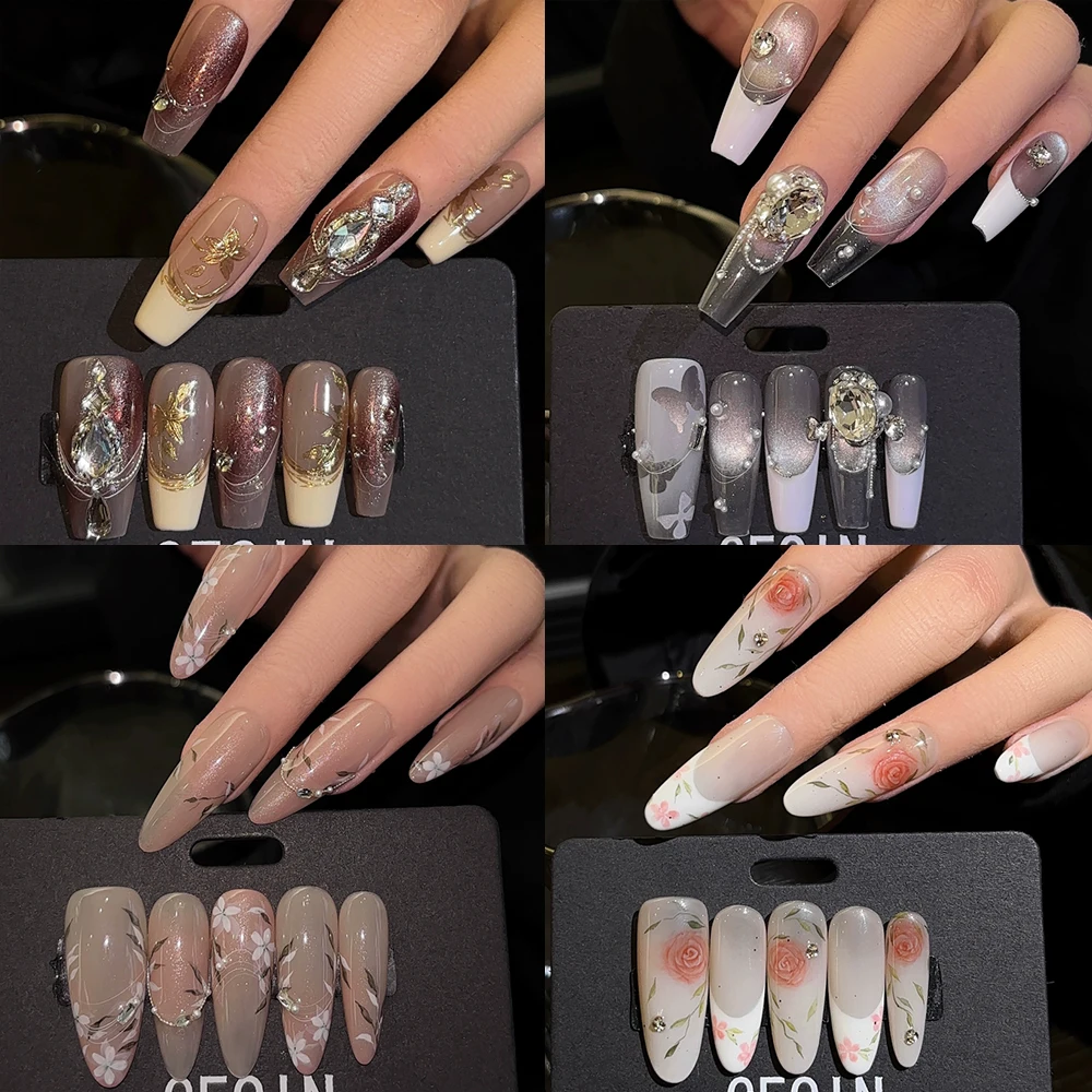 Spice Girl Long Coffin Ellipse Almond Full Cover Nail Glitter Cat Eyes Diamond Flowers Butterfly French Wearable False Nails
Spice Girl Long Coffin Ellipse Almond Full Cover Nail Glitter Cat Eyes Diamond Flowers Butterfly French Wearable False Nails