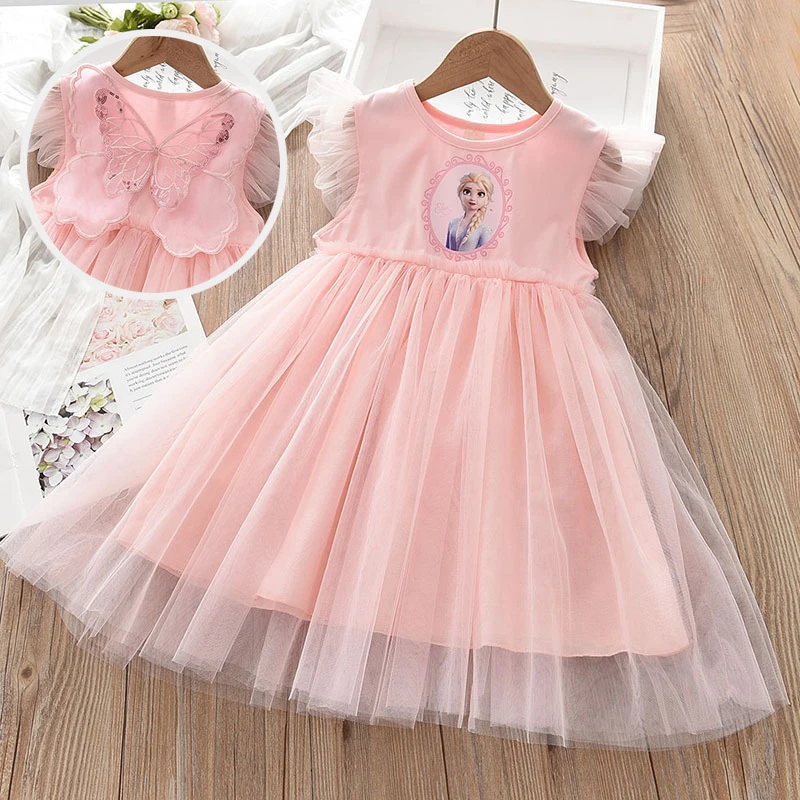 New Girls Dress Wing Flying sleeves Disney Kids Clothes pink Summer Frozen Elsa Princess Dresses Party Dresses for Children 2-8Y
New Girls Dress Wing Flying sleeves Disney Kids Clothes pink Summer Frozen Elsa Princess Dresses Party Dresses for Children 2-8Y