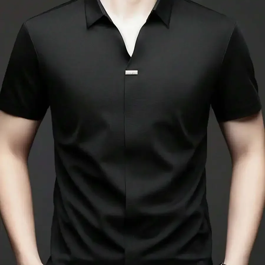 Mens V-Neck Short Sleeve Casual T-Shirt Solid Color Polyamide Elastane Summer
Mens V-Neck Short Sleeve Casual T-Shirt Solid Color Polyamide Elastane Summer