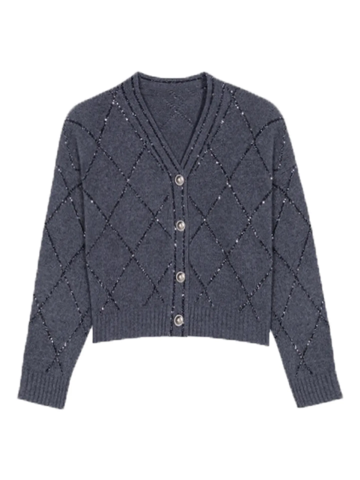 Women Diamond Decoration Knit Cardigan V-Neck Single Breasted Long Sleeves Vintage Sweater
Women Diamond Decoration Knit Cardigan V-Neck Single Breasted Long Sleeves Vintage Sweater