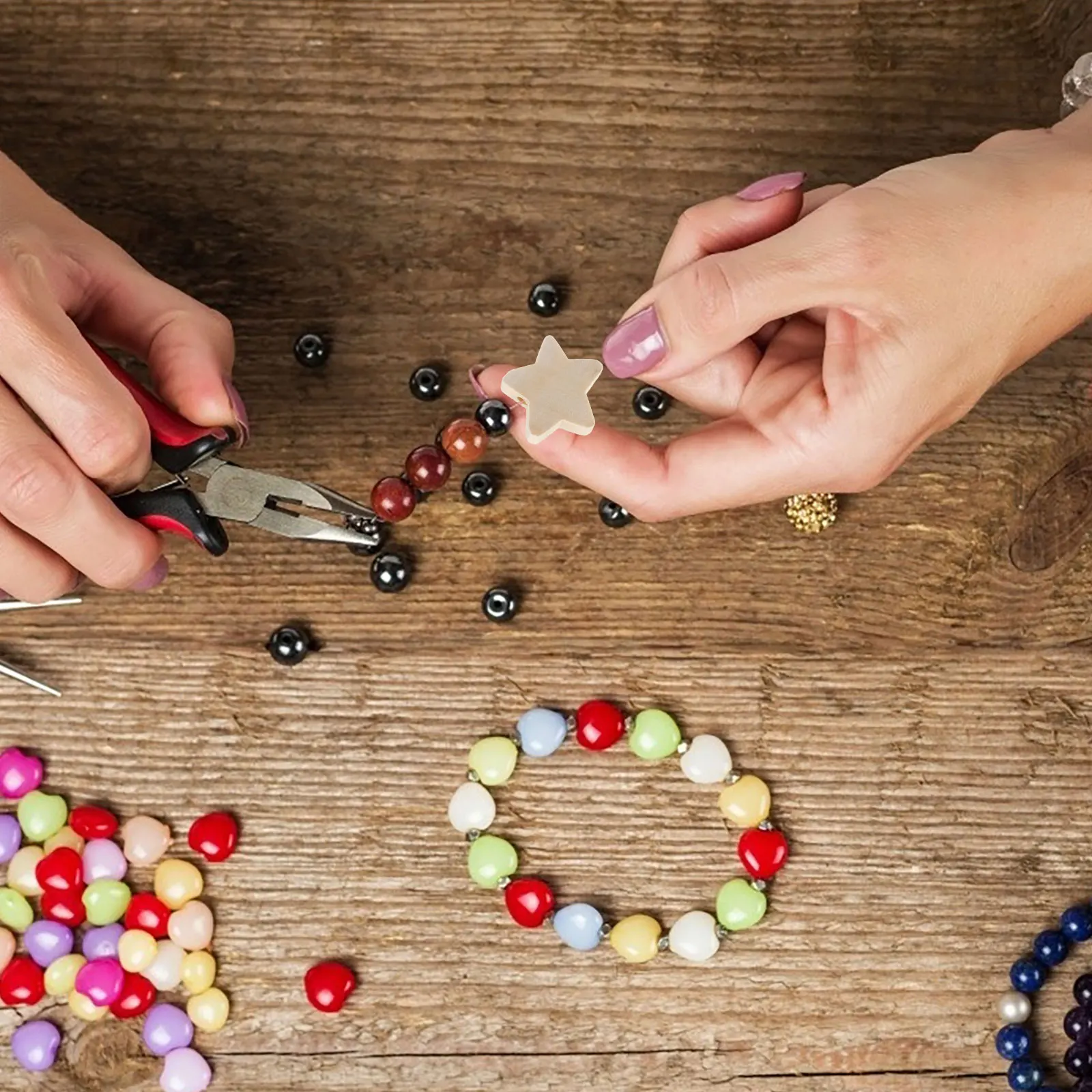 100pcs Wooden Beads Material 0.8-Inch Star Beads For Diy Crafts Kids Jewelry Making Supplies Bracelet Necklace Accessories
100pcs Wooden Beads Material 0.8-Inch Star Beads For Diy Crafts Kids Jewelry Making Supplies Bracelet Necklace Accessories