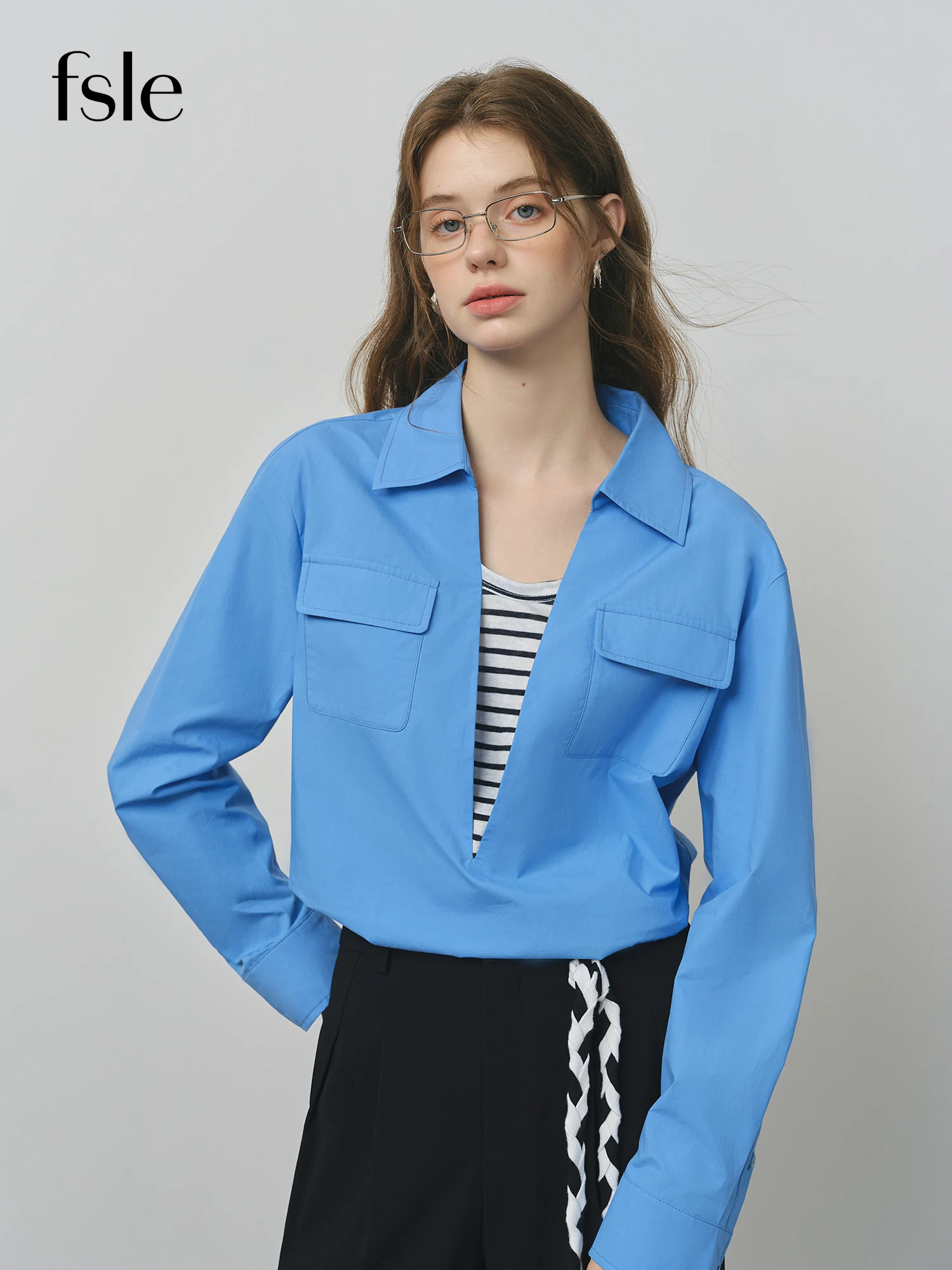 FSLE 2025 Women's Color Block False Two-Piece Shirt - Pullover Office Casual Blouse Autumn Loose Fit Top with Layered Design
FSLE 2025 Women's Color Block False Two-Piece Shirt - Pullover Office Casual Blouse Autumn Loose Fit Top with Layered Design