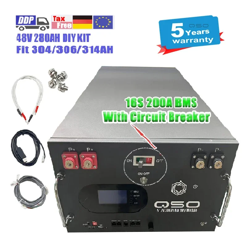 QSO/Qishou 48V 280 Diy Kit Lifepo4 Battery Box For Home Solar Cabinet 15Kw 20Kw 48V 200AH 314AH 280AH 320AH Lithium Battery Case
QSO/Qishou 48V 280 Diy Kit Lifepo4 Battery Box For Home Solar Cabinet 15Kw 20Kw 48V 200AH 314AH 280AH 320AH Lithium Battery Case