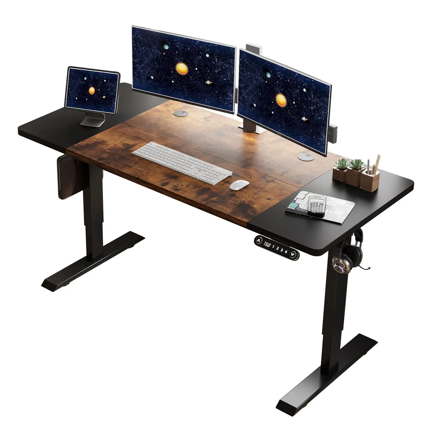 63 Inch Electric Standing Desk, Height Adjustable Sit Stand Desk with Memory Control and Spacious Desktop for Home, Customized