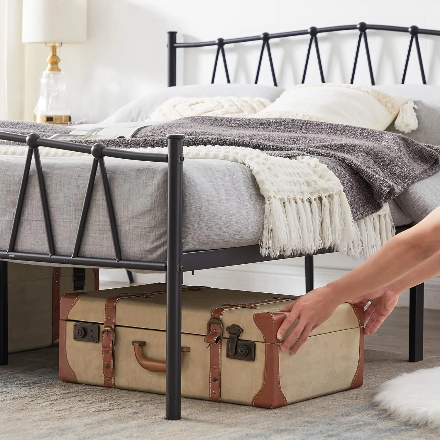 Twin Metal Platform Bed Frame With M Shape Headboard/Footboard/Mattress Foundation/Under Bed Storage/No Box Spring Ned
Twin Metal Platform Bed Frame With M Shape Headboard/Footboard/Mattress Foundation/Under Bed Storage/No Box Spring Ned