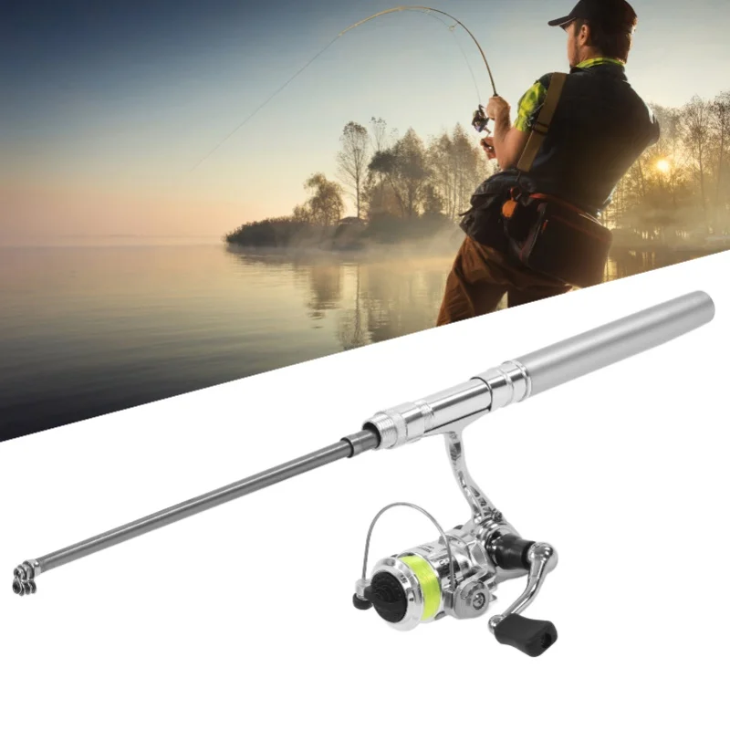 Portable Mini Pen Shape Fishing Rod Pole Pocket Retractable Fishing Rod With Reel WheelSilver
Portable Mini Pen Shape Fishing Rod Pole Pocket Retractable Fishing Rod With Reel WheelSilver