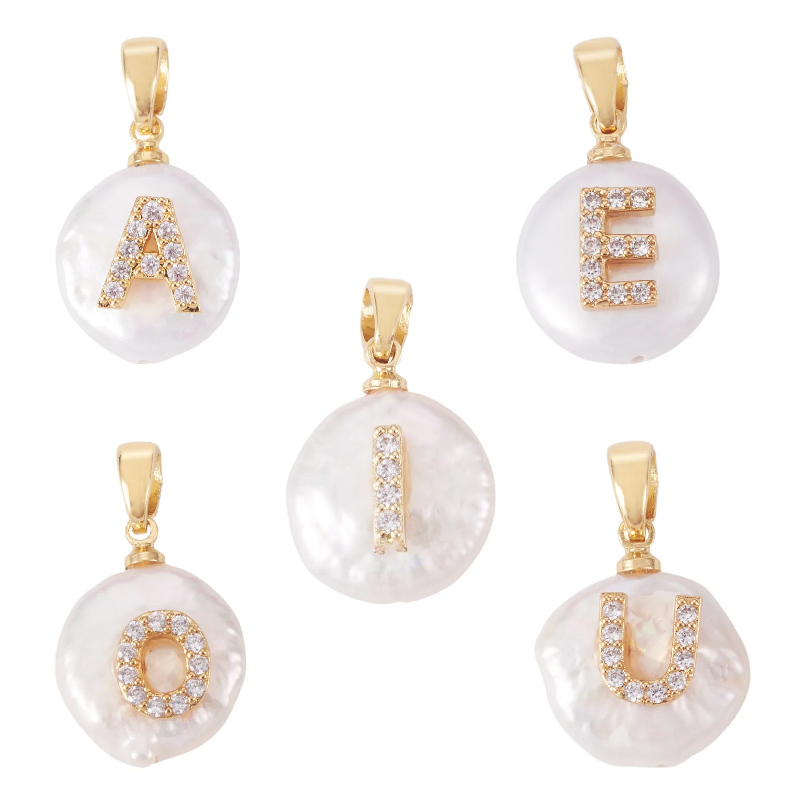 5Pcs Natural Freshwater Pearl Pendants with Brass Colorful Cubic Zirconia Findings Flat Round Gold for DIY Necklace Jewelry
5Pcs Natural Freshwater Pearl Pendants with Brass Colorful Cubic Zirconia Findings Flat Round Gold for DIY Necklace Jewelry