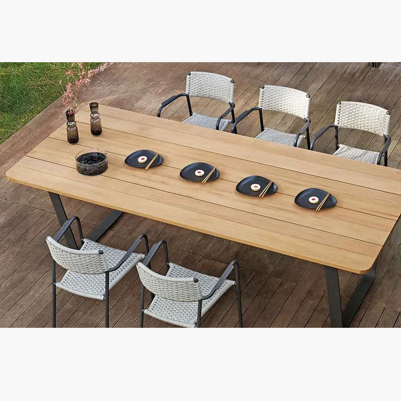 Nordic outdoor table and combination open-air villa garden hotel rattan five-piece teak outdoor table and furn
Nordic outdoor table and combination open-air villa garden hotel rattan five-piece teak outdoor table and furn