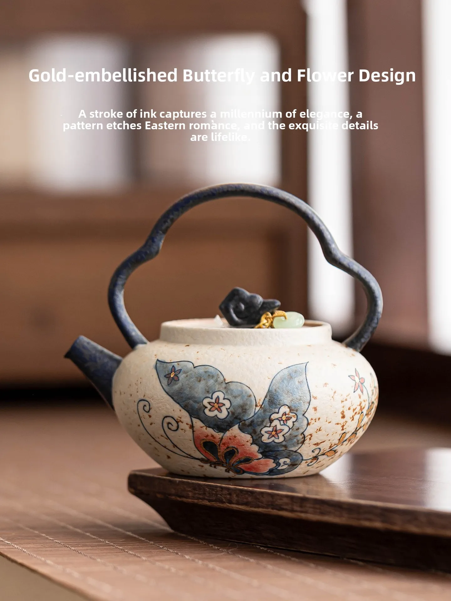 High-End Ceramic Tea Pot Tea Set Blue And White Love Flower Hand-Painted Non-Heatable for Tea Room Use Gift Box
High-End Ceramic Tea Pot Tea Set Blue And White Love Flower Hand-Painted Non-Heatable for Tea Room Use Gift Box