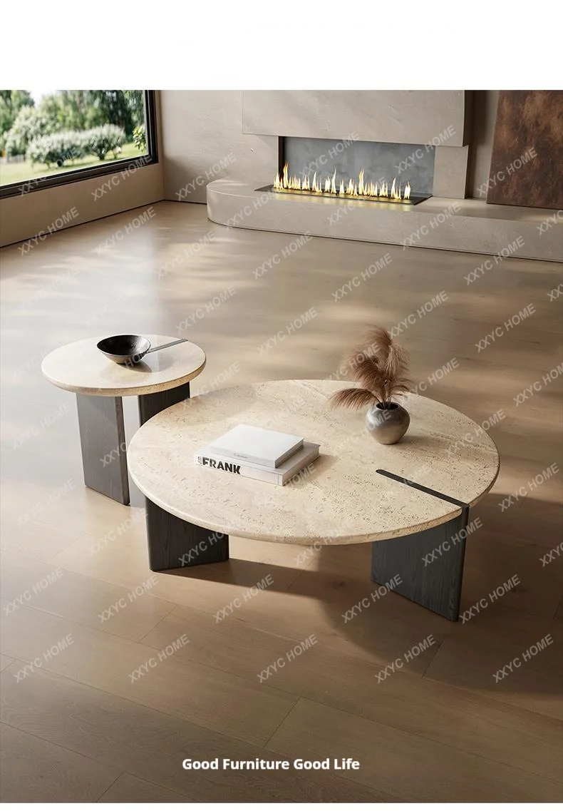 Solid Wood&Travertine Coffee Table, Mid-Century Round Table, Heat&Scratch Resistant, Natural Veining, Customize
Solid Wood&Travertine Coffee Table, Mid-Century Round Table, Heat&Scratch Resistant, Natural Veining, Customize