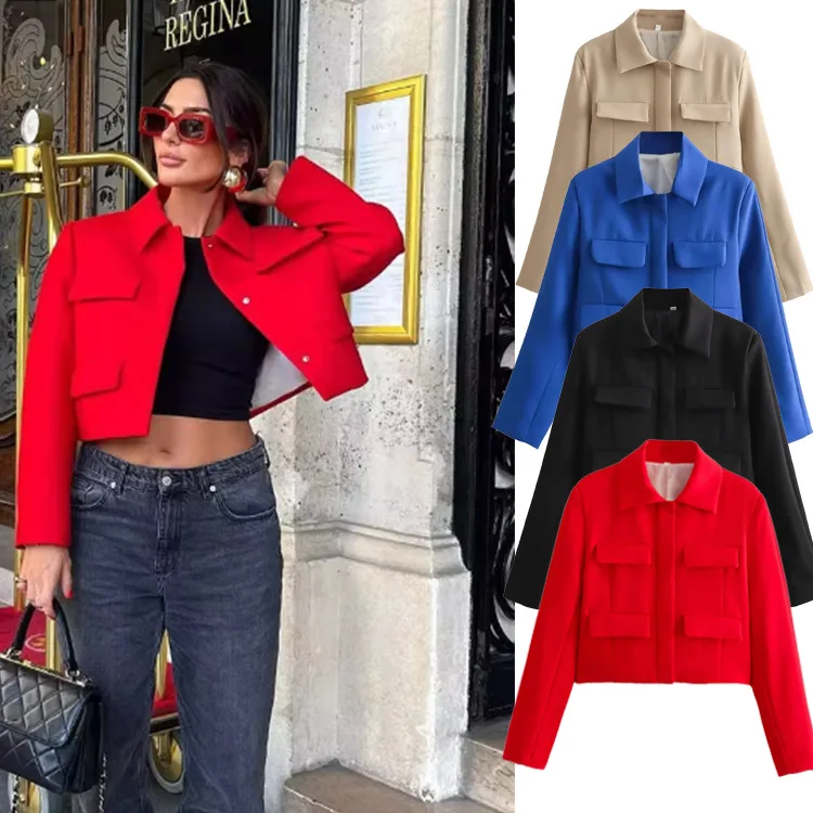 Spring New Versatile Solid Color Women Casual Short Jacket Fashion Lapel Female Long Sleeved Coat
Spring New Versatile Solid Color Women Casual Short Jacket Fashion Lapel Female Long Sleeved Coat