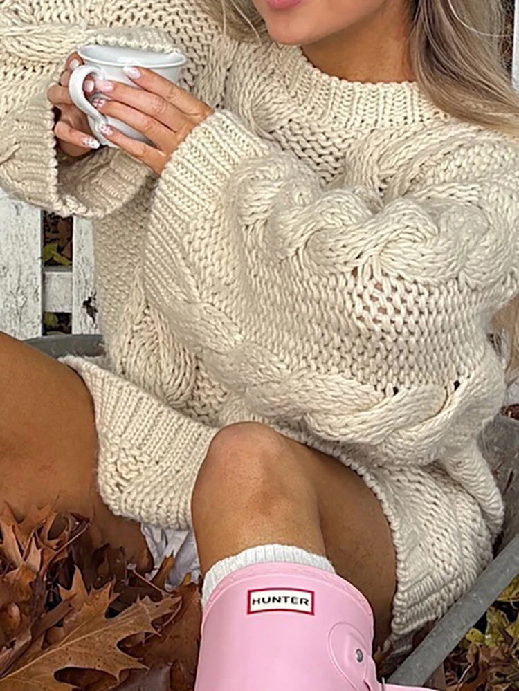 2025 зимний повседневный однотонный свитер, осенний элегантный пуловер с круглым вырезом, джемпер, женский модный свободный вязаный топ с расклешенными рукавами
2025 зимний повседневный однотонный свитер, осенний элегантный пуловер с круглым вырезом, джемпер, женский модный свободный вязаный топ с расклешенными рукавами