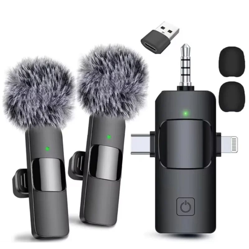 Wireless Lavalier Microphone for Cell Phone Noise Reduction Portable Audio Video Live Interview Recording for iPhone TypeC 3.5MM
Wireless Lavalier Microphone for Cell Phone Noise Reduction Portable Audio Video Live Interview Recording for iPhone TypeC 3.5MM