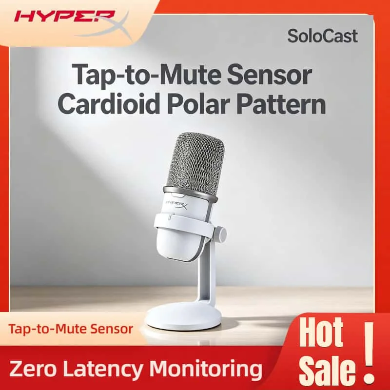 HyperX SoloCast USB Condenser Gaming Microphone Tap to Mute Sensor Pro Electronic Sports Gamer Mic for Computer PC PS4 PS5
HyperX SoloCast USB Condenser Gaming Microphone Tap to Mute Sensor Pro Electronic Sports Gamer Mic for Computer PC PS4 PS5