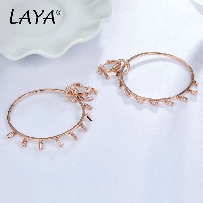 2025 LAYA 925 Sterling Silver Long Hanging T-Square CZ Large Circle Earrings Rose Gold For Party Original Modern Jewelry Trend
2025 LAYA 925 Sterling Silver Long Hanging T-Square CZ Large Circle Earrings Rose Gold For Party Original Modern Jewelry Trend
