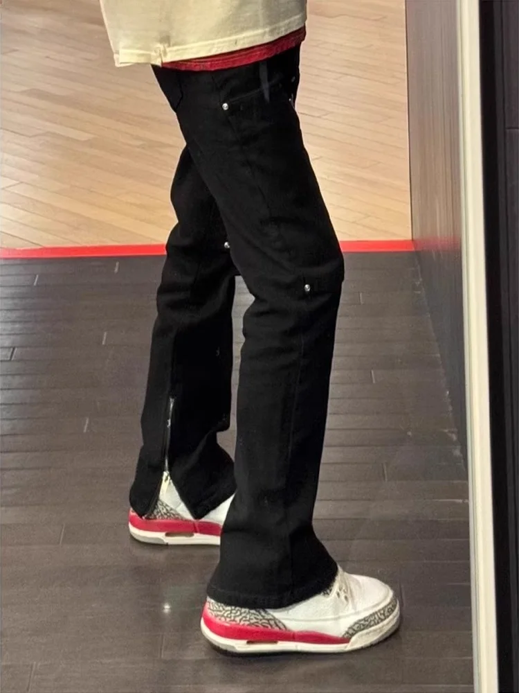 Мужские джинсы Slim Fit с боковой молнией, широкие рабочие брюки, модные прямые джинсы для подростков в стиле High Street
Мужские джинсы Slim Fit с боковой молнией, широкие рабочие брюки, модные прямые джинсы для подростков в стиле High Street