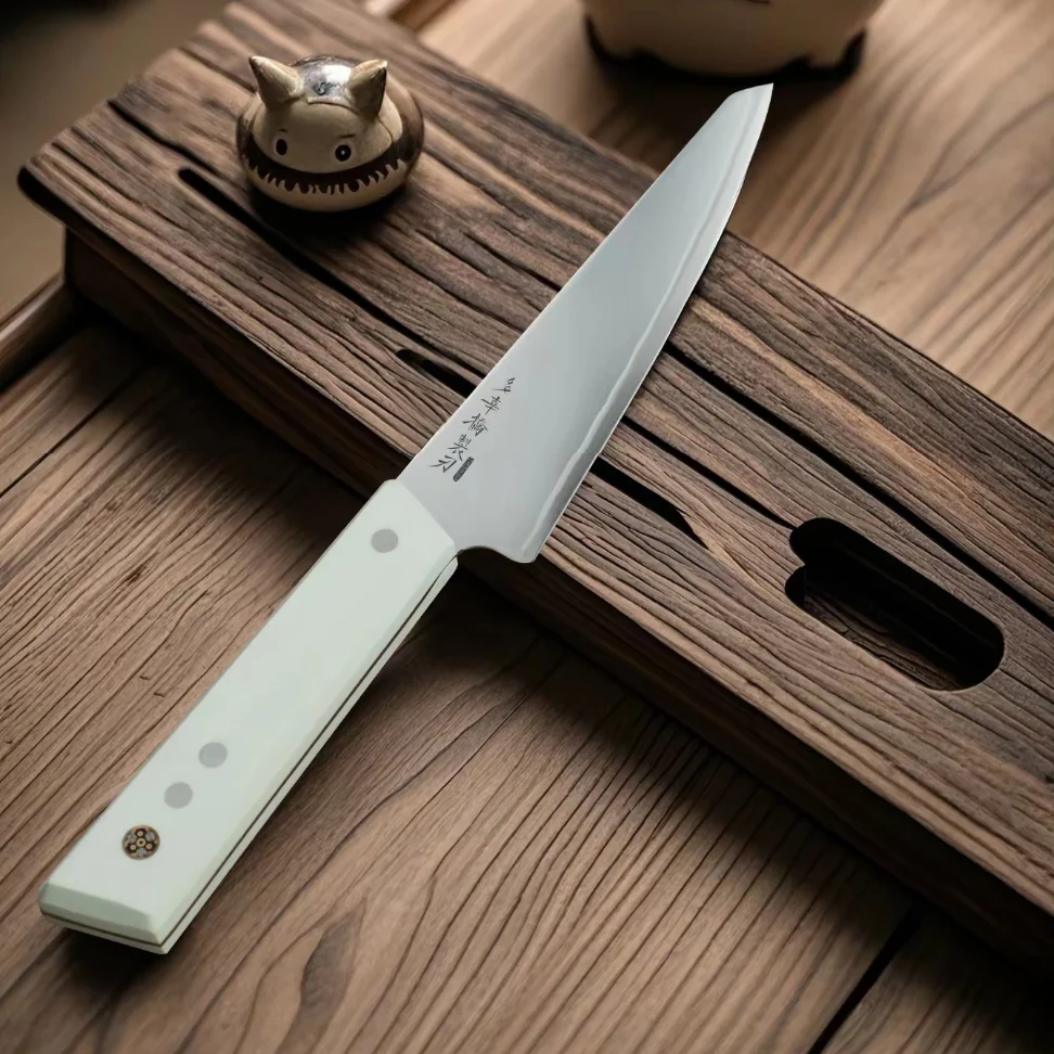 5.7 Inch Kiritsuke Knife SLD Steel Sanmai-gawari Blade Utility Barbecue Chef Cleaver Slicing Boning Kitchen Knife G10 Handle
5.7 Inch Kiritsuke Knife SLD Steel Sanmai-gawari Blade Utility Barbecue Chef Cleaver Slicing Boning Kitchen Knife G10 Handle
