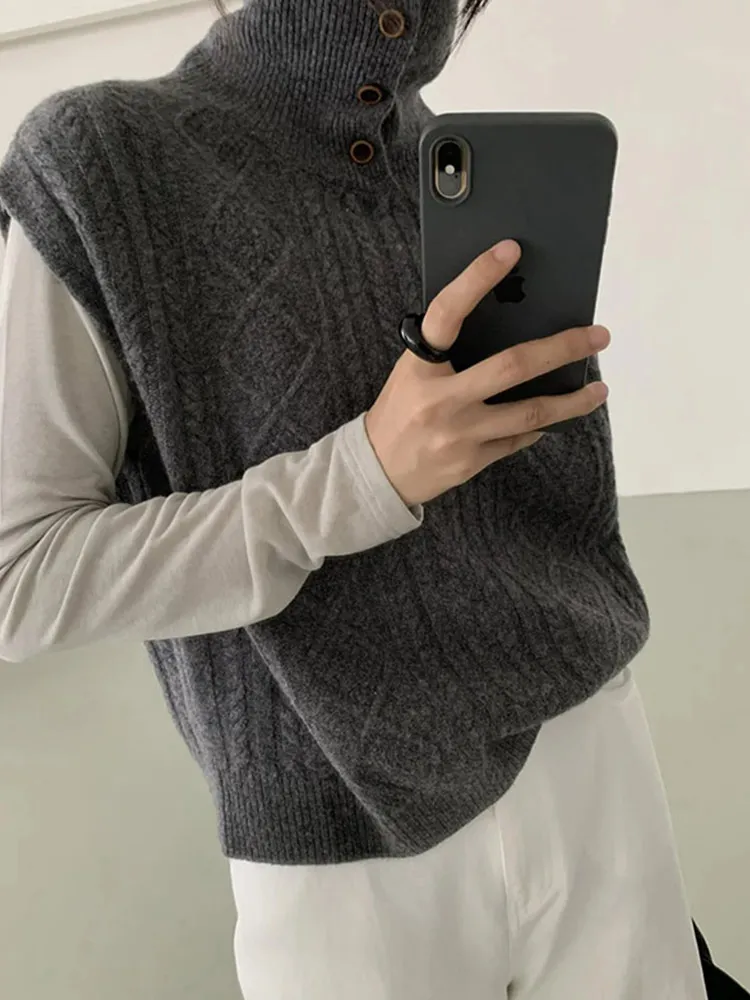 High Collar Sweater Svel Vest Faionable Layering Top Women's Casual Ele Korean Sle Knittedwear Straight Cut
High Collar Sweater Svel Vest Faionable Layering Top Women's Casual Ele Korean Sle Knittedwear Straight Cut