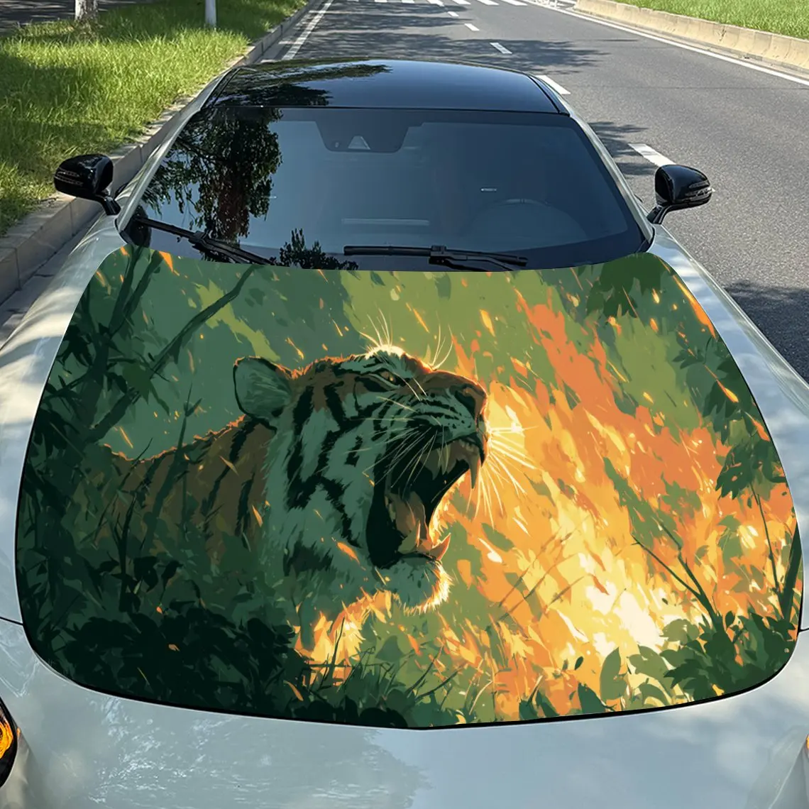 Dynamic Fiery Tiger Car Hood Stickers - Self-Adhesive, Waterproof and Durable Vinyl Wrap, Decorate And Protect Your Car - The Gi
Dynamic Fiery Tiger Car Hood Stickers - Self-Adhesive, Waterproof and Durable Vinyl Wrap, Decorate And Protect Your Car - The Gi