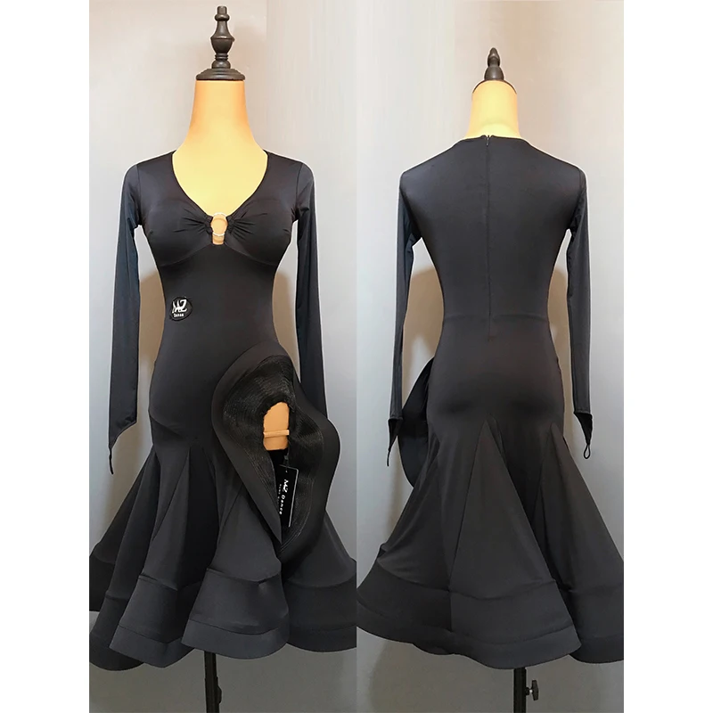 Black Latin Dance Competition Dress Adult Women Rumba ChaCha Performance Stage Costume Sexy V-Neck Long Sleeve Dresses XH1751
Black Latin Dance Competition Dress Adult Women Rumba ChaCha Performance Stage Costume Sexy V-Neck Long Sleeve Dresses XH1751