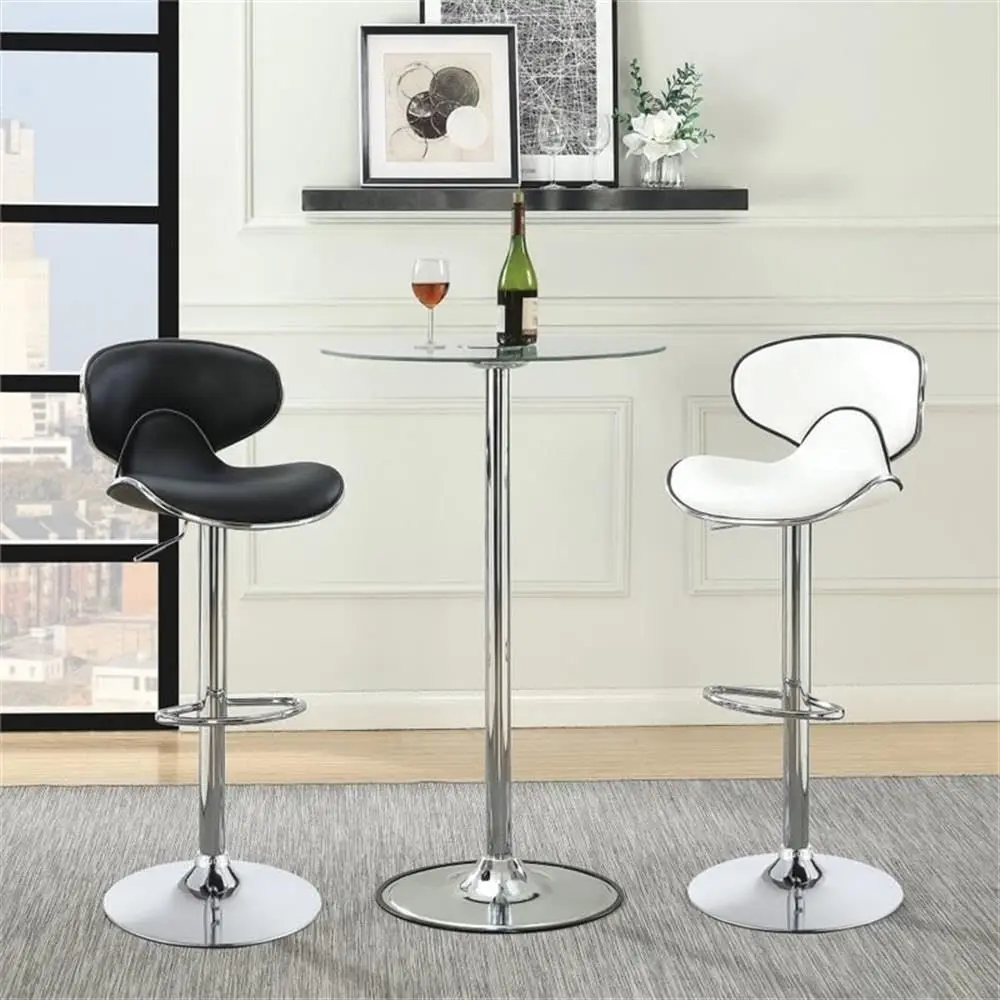 Round Glass Top Pub Table, 28 in, LED Lit, Chrome Metal Base, Modern Design, 42 in Height, Stylish Bar or Dining Area Table, Vi
Round Glass Top Pub Table, 28 in, LED Lit, Chrome Metal Base, Modern Design, 42 in Height, Stylish Bar or Dining Area Table, Vi