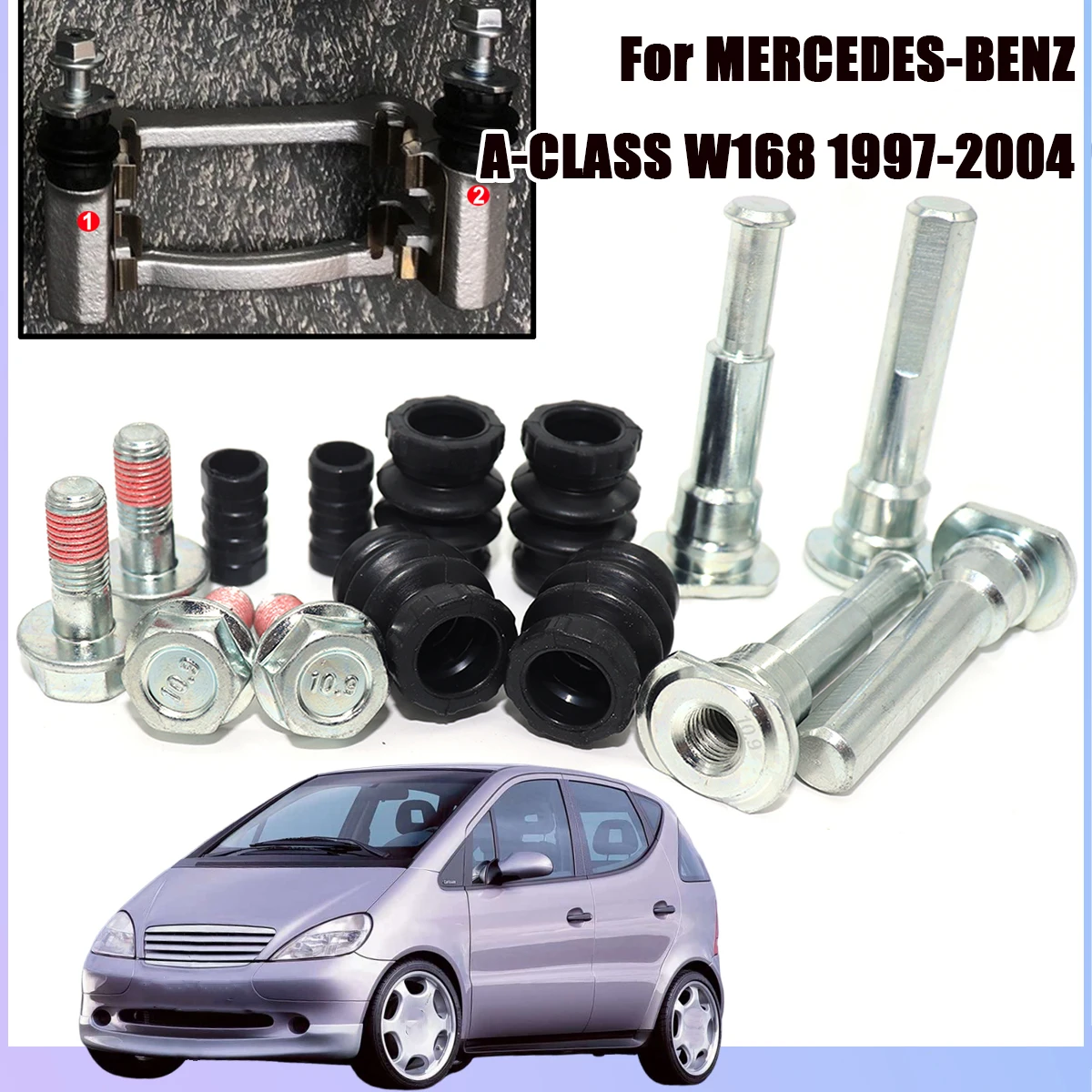 Brake Caliper Cylinder Slider Guide Pin Bushing Boot Seal Kit For For MERCEDES-BENZ A-CLASS W168 1997-2004 A 140 160 170 CDI
Brake Caliper Cylinder Slider Guide Pin Bushing Boot Seal Kit For For MERCEDES-BENZ A-CLASS W168 1997-2004 A 140 160 170 CDI