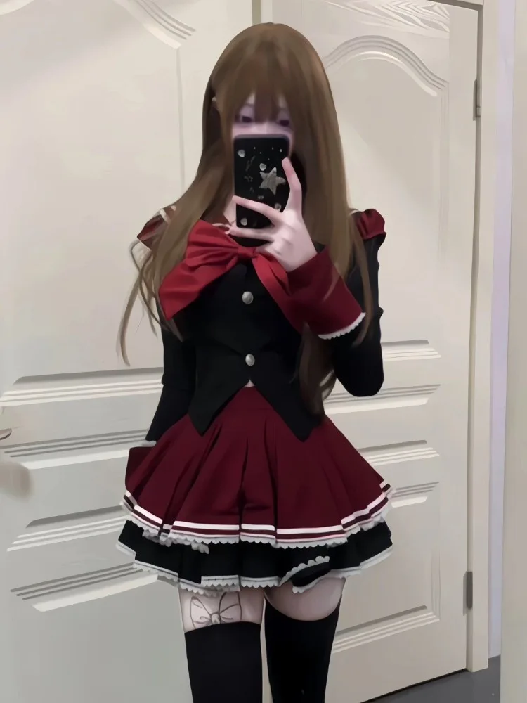 Sweet Sailor Collar Bow Jk Long Sleeve Tops Women+ Y2k High Waist Ruched A-line Skirts Autumn Winter New Two Piece Sets
Sweet Sailor Collar Bow Jk Long Sleeve Tops Women+ Y2k High Waist Ruched A-line Skirts Autumn Winter New Two Piece Sets