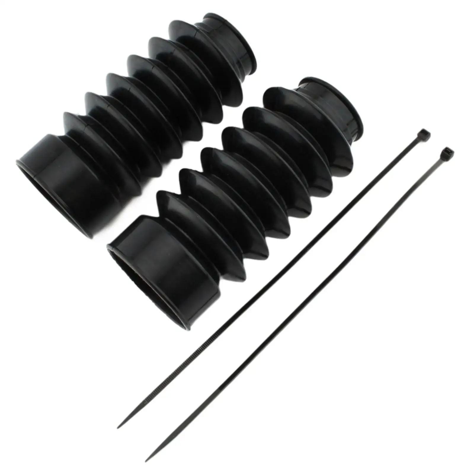 2Pcs Motorcycle Front Fork Covers,Shock Boots Replacement Repair with Zip Ties Rubber Boots Gaiters 
2Pcs Motorcycle Front Fork Covers,Shock Boots Replacement Repair with Zip Ties Rubber Boots Gaiters
