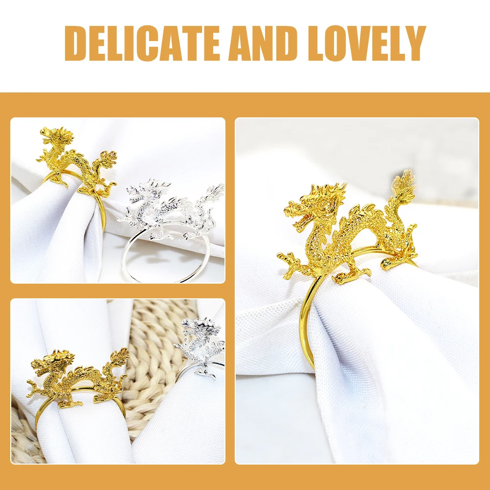 6 Pcs Chinese Dragon Napkin Rings Metal Table Decor Set Golden Banquet Party Supplies Reusable Accessories
6 Pcs Chinese Dragon Napkin Rings Metal Table Decor Set Golden Banquet Party Supplies Reusable Accessories