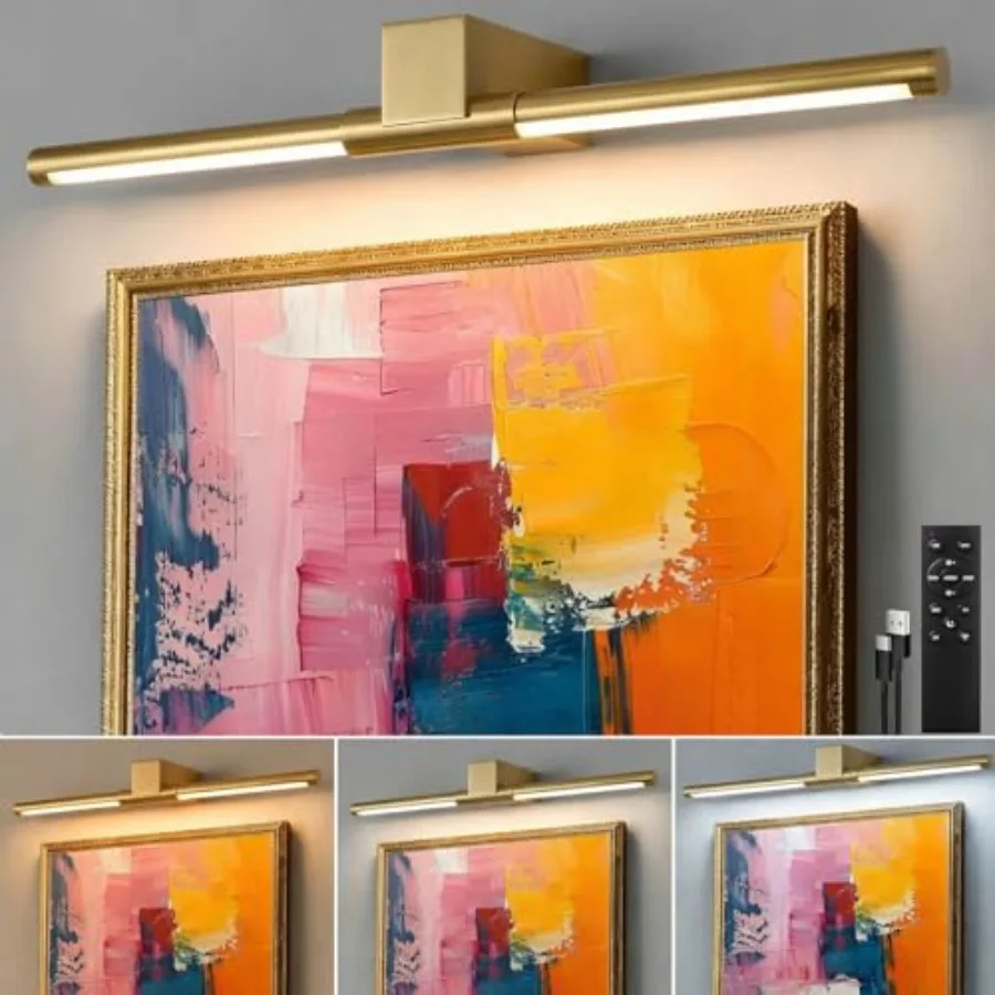 Picture Lights for Wall Battery Operated Rechargeable Wireless Lights for Pictures on Wall with 3 Color Dimmable Remote for Pai
Picture Lights for Wall Battery Operated Rechargeable Wireless Lights for Pictures on Wall with 3 Color Dimmable Remote for Pai